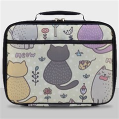 Funny Cartoon Cats Seamless Pattern Full Print Lunch Bag