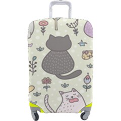 Funny Cartoon Cats Seamless Pattern Luggage Cover (large)