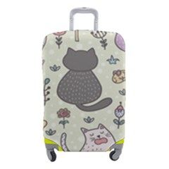 Funny Cartoon Cats Seamless Pattern Luggage Cover (small)