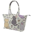 Funny Cartoon Cats Seamless Pattern Canvas Shoulder Bag View1