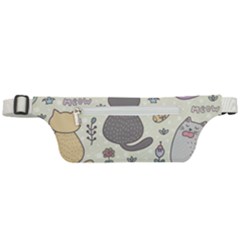 Funny Cartoon Cats Seamless Pattern Active Waist Bag