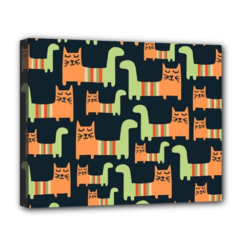 Seamless-pattern-with-cats Deluxe Canvas 20  X 16  (stretched)