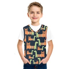 Seamless-pattern-with-cats Kids  Basketball Tank Top