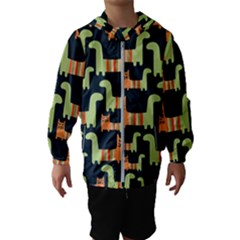 Seamless-pattern-with-cats Kids  Hooded Windbreaker