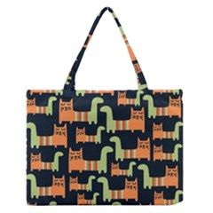 Seamless-pattern-with-cats Zipper Medium Tote Bag