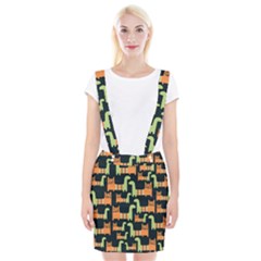 Seamless-pattern-with-cats Braces Suspender Skirt