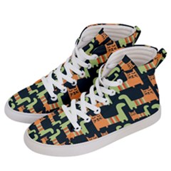 Seamless-pattern-with-cats Women s Hi-top Skate Sneakers