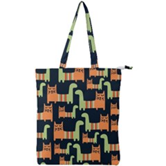 Seamless-pattern-with-cats Double Zip Up Tote Bag