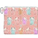 Cute-kawaii-kittens-seamless-pattern Canvas Cosmetic Bag (XXXL) View1