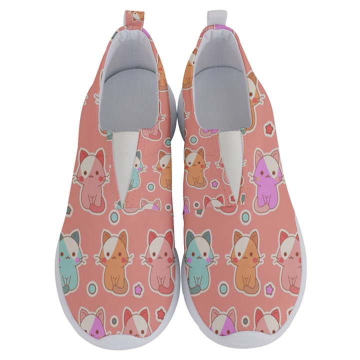 Cute-kawaii-kittens-seamless-pattern No Lace Lightweight Shoes