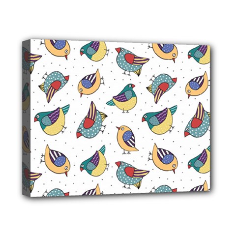 Seamless-pattern-with-hand-drawn-bird-black Canvas 10  X 8  (stretched)