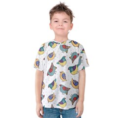 Seamless-pattern-with-hand-drawn-bird-black Kids  Cotton Tee