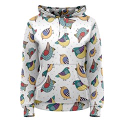 Seamless-pattern-with-hand-drawn-bird-black Women s Pullover Hoodie