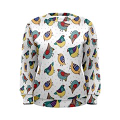 Seamless-pattern-with-hand-drawn-bird-black Women s Sweatshirt