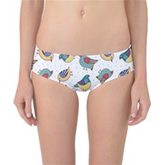 Seamless-pattern-with-hand-drawn-bird-black Classic Bikini Bottoms