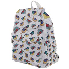 Seamless-pattern-with-hand-drawn-bird-black Top Flap Backpack