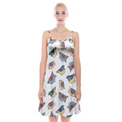 Seamless-pattern-with-hand-drawn-bird-black Spaghetti Strap Velvet Dress