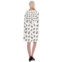 Seamless-pattern-with-hand-drawn-bird-black Long Sleeve Velvet Front Wrap Dress View2