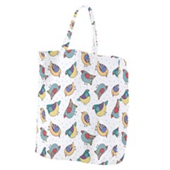 Seamless-pattern-with-hand-drawn-bird-black Giant Grocery Tote