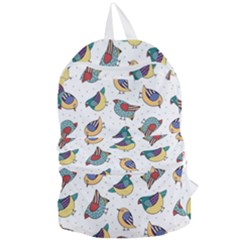 Seamless-pattern-with-hand-drawn-bird-black Foldable Lightweight Backpack