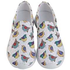 Seamless-pattern-with-hand-drawn-bird-black Men s Lightweight Slip Ons