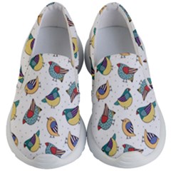 Seamless-pattern-with-hand-drawn-bird-black Kids Lightweight Slip Ons by Jancukart