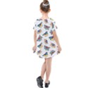 Seamless-pattern-with-hand-drawn-bird-black Kids  Simple Cotton Dress View2