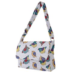 Seamless-pattern-with-hand-drawn-bird-black Full Print Messenger Bag (s)