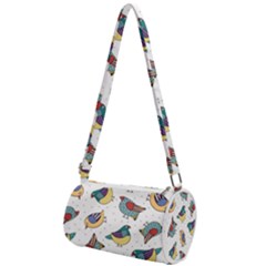 Seamless-pattern-with-hand-drawn-bird-black Mini Cylinder Bag