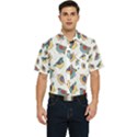 Seamless-pattern-with-hand-drawn-bird-black Men s Short Sleeve Pocket Shirt  View1