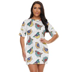 Seamless-pattern-with-hand-drawn-bird-black Just Threw It On Dress