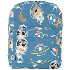 Seamless-pattern-funny-astronaut-outer-space-transportation Full Print Backpack