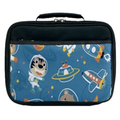 Seamless-pattern-funny-astronaut-outer-space-transportation Lunch Bag by Jancukart