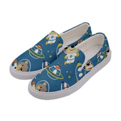 Seamless-pattern-funny-astronaut-outer-space-transportation Women s Canvas Slip Ons by Jancukart