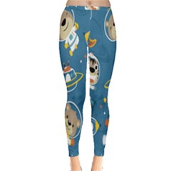 Seamless-pattern-funny-astronaut-outer-space-transportation Inside Out Leggings