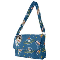 Seamless-pattern-funny-astronaut-outer-space-transportation Full Print Messenger Bag (s)