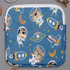 Seamless-pattern-funny-astronaut-outer-space-transportation Mini Square Pouch by Jancukart