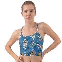 Seamless-pattern-funny-astronaut-outer-space-transportation Mini Tank Bikini Top by Jancukart