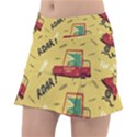 Childish-seamless-pattern-with-dino-driver Classic Tennis Skirt View1