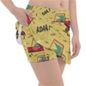 Childish-seamless-pattern-with-dino-driver Classic Tennis Skirt View3