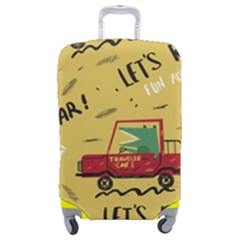 Childish-seamless-pattern-with-dino-driver Luggage Cover (medium) by Jancukart