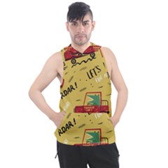 Childish-seamless-pattern-with-dino-driver Men s Sleeveless Hoodie by Jancukart