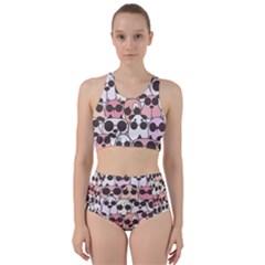 Cute-dog-seamless-pattern-background Racer Back Bikini Set