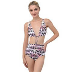 Cute-dog-seamless-pattern-background Tied Up Two Piece Swimsuit