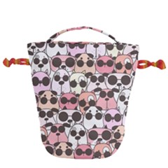 Cute-dog-seamless-pattern-background Drawstring Bucket Bag