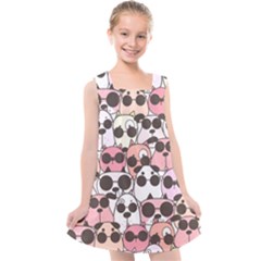 Cute-dog-seamless-pattern-background Kids  Cross Back Dress by Jancukart