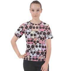 Cute-dog-seamless-pattern-background Women s Sport Raglan Tee