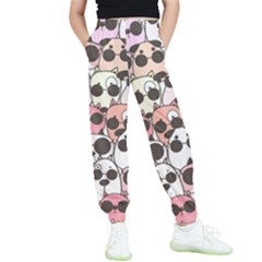 Cute-dog-seamless-pattern-background Kids  Elastic Waist Pants