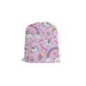 Beautiful cute animals pattern pink Beautiful cute animals pattern pink rainbow Drawstring Pouch (Small) View1