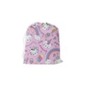 Beautiful cute animals pattern pink Beautiful cute animals pattern pink rainbow Drawstring Pouch (Small) View2